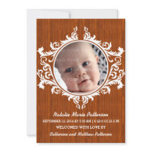 Invitación Rustic Swirls Baby