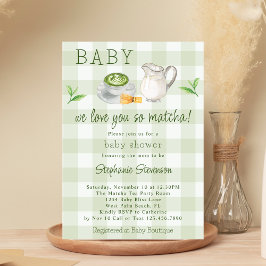 Invitación Rustic te amamos así que Matcha Green Tea Baby Sho