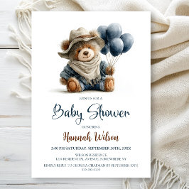 Invitación Rustic Teddy Bear Baby Shower Invitation