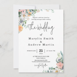 Invitación Rustic Terracotta and Orange Autumn Floral wedding
