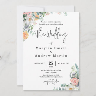 Invitación Rustic Terracotta and Orange Autumn Floral wedding