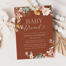 Rustic Terracotta Fall Floral Baby Shower