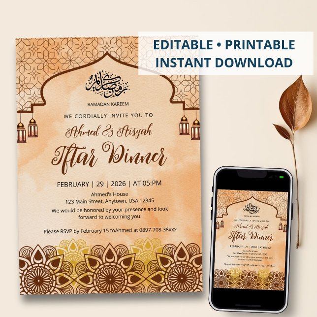 Invitación Rustic Terracotta Mandala Ramadan Iftar Dinner (Subido por el creador)