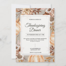 Invitación Rustic Thanksgiving Dinner Invitation