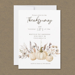 Invitación Rustic Thanksgiving Dinner Pumpkin