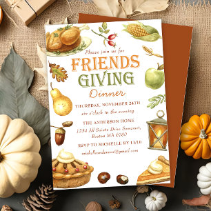 Invitación Rustic Turkey Friendding Dinner Watercolor