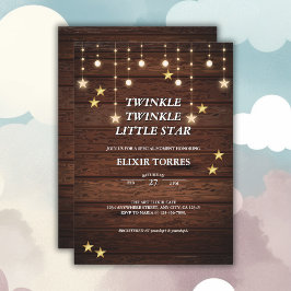 Invitación Rustic Twinkle Twinkle Little Star Baby Shower