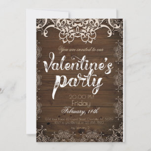 Invitación Rustic Valentine Day Party Invitation