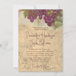 Invitación Rustic Vineyard Watercolor Elegant Wedding