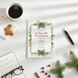 Invitación Rustic Watercolor Christmas Invitation