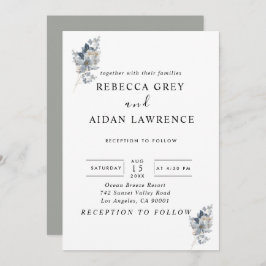 Invitación rustic watercolor illustration floral arrangement