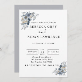 Invitación rustic watercolor illustration of a floral