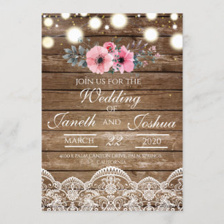 Invitación Rustic Wedding Invitation, Country Wedding