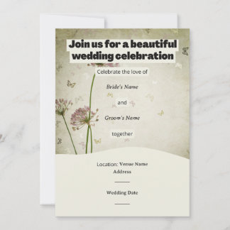 Invitación Rustic Wedding Invitation – Customizable Details