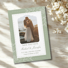 Invitación Rustic Wedding Sage Green and White Modern