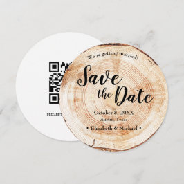 Invitación Rustic Wedding Save the date QR Code website