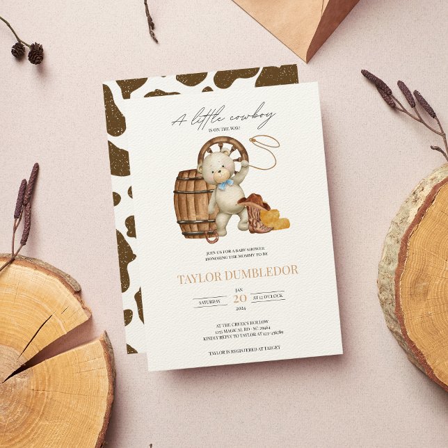 Invitación Rustic Western Cowboy Country Baby Shower (Subido por el creador)