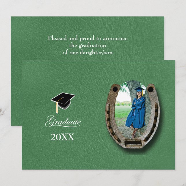 Invitación Rustic Western Hi-School Graduation Announcement  (Anverso / Reverso)