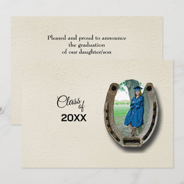 Invitación Rustic Western Hi-School Graduation Announcement  (Anverso / Reverso)