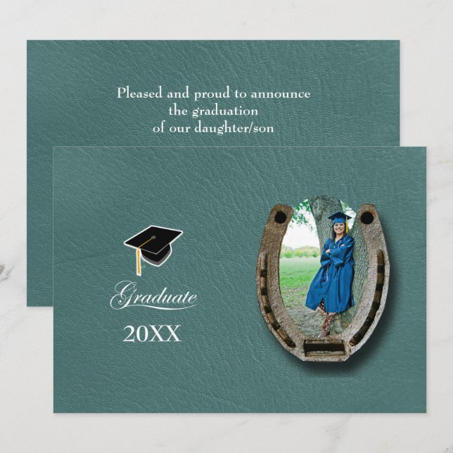 Invitación Rustic Western Hi-School Graduation Announcement  (Anverso / Reverso)