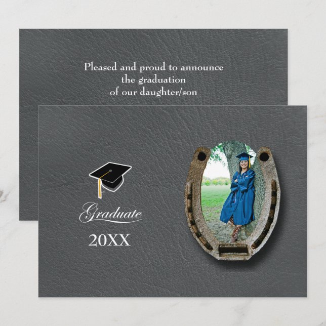 Invitación Rustic Western Hi-School Graduation Announcement  (Anverso / Reverso)