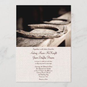 Invitación Rustic Western Hoof Horse Shoe Wedding