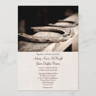 Invitación Rustic Western Hoof Horse Shoe Wedding