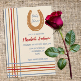 Invitación Rustic Western Horseshoe Baby Shower