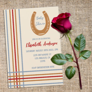 Invitación Rustic Western Horseshoe Baby Shower
