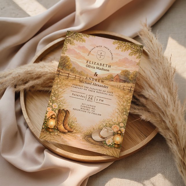 Invitación Rustic Western Meadow Wedding (Subido por el creador)