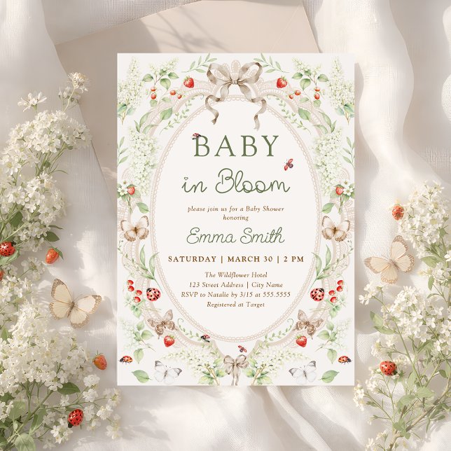 Invitación Rustic Wildflower Baby in Bloom Baby Shower  (Subido por el creador)