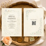 Invitación Rustic Wildflower Garden QR Code Bridal Shower<br><div class="desc">Rustic wildflower garden bridal shower invitation featuring soft botanical florals and a relaxed garden inspired style, complete with an integrated QR code. Guests can easily scan to access RSVP details, registry information, or event updates in one place. Ideal for outdoor bridal showers, spring and summer celebrations, and charming pre wedding...</div>