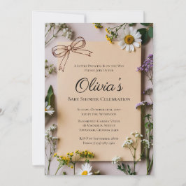 Invitación Rustic Wildflower Little Princess Baby Shower