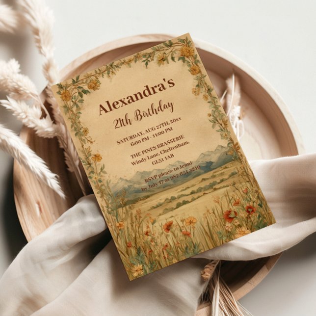 Invitación Rustic Wildflower Mountain Birthday (Subido por el creador)