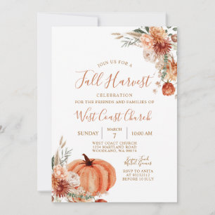 Invitación Rustic Wildflower Pumpkin Fall Harvest Celebration