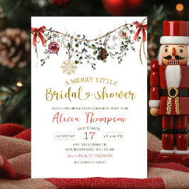 Invitación Rustic Winter Floral Merry Little Bridal Shower