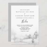Rustic Winter Mountain Front y Back Boda Boda