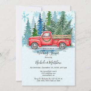 Invitación Rustic Winter Wedter Truck Bridesmaids Favor