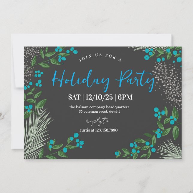 Invitación Rustic Winter Wonderland Holiday Party (Anverso)