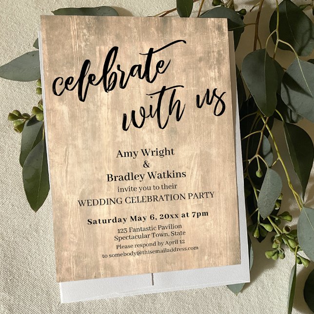 Invitación Rustic Wood celebra con la recepción de bodas esta (Subido por el creador)