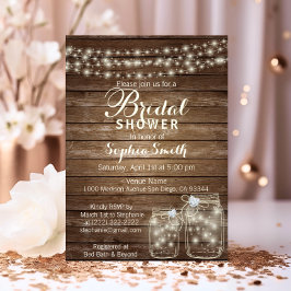 Invitación RUSTIC Wood Country Mason Jar Bridal Shower