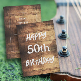Invitación Rustic Wood Happy Birday Message Masculine Card