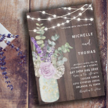 Rustic Wood Mason Jar y Boda floral