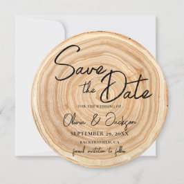Invitación Rustic Wood Photo Wedding Save the Date