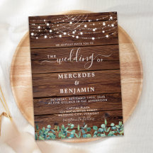 Rustic Wood String ilumina a Eucalyptus Boda