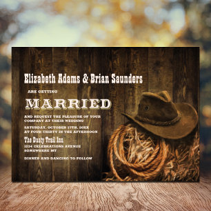 Invitación Rustic Wood Western Wedding