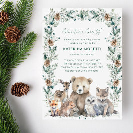 Invitación Rustic Woodland Adventure espera Baby Shower
