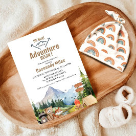 Invitación Rustic Woodland Animals Adventure Baby Shower