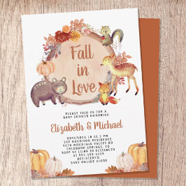 Invitación Rustic Woodland Animals Autumn Baby Shower
