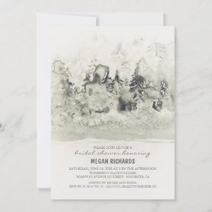 Invitación Rustic Woodland Bridal Shower Watercolor